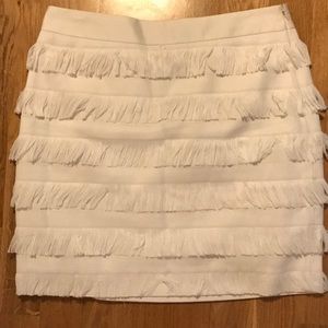 Limited White Fringe Skirt